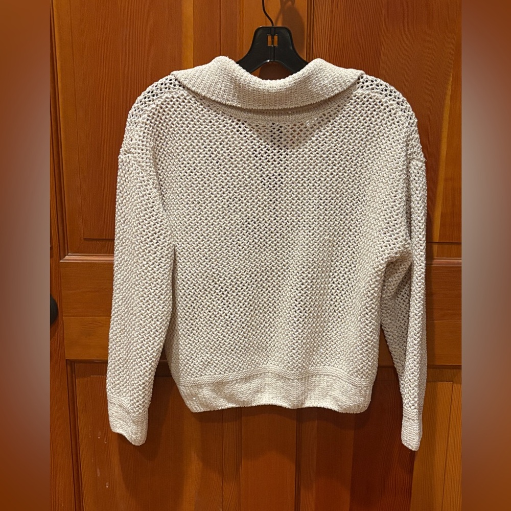 Joie Lace Up Open Stitch Pullover Sweater with Sequins - NWT - Picture 8 of 14